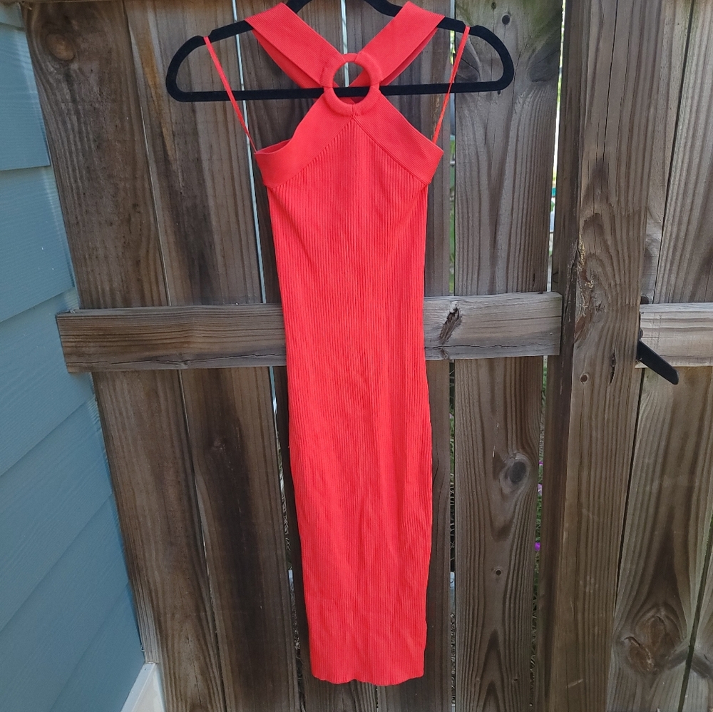Ted Baker Red Sionna Halter Midi Dress Size 0 - Picture 7 of 10